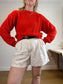 Vintage Red Knit Sweater (Size L)