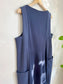 COS Wool Blend Shift Dress with Pockets in Slate Blue (Size L)