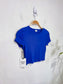 Sunday Best "Bliss Cropped T-Shirt" in Blue NWT (Size S)