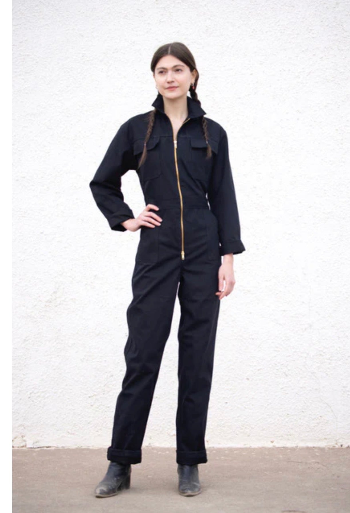 GARBO Slow Fashion "Hey Hey Utility Jumpsuit in Black" (Size S)
