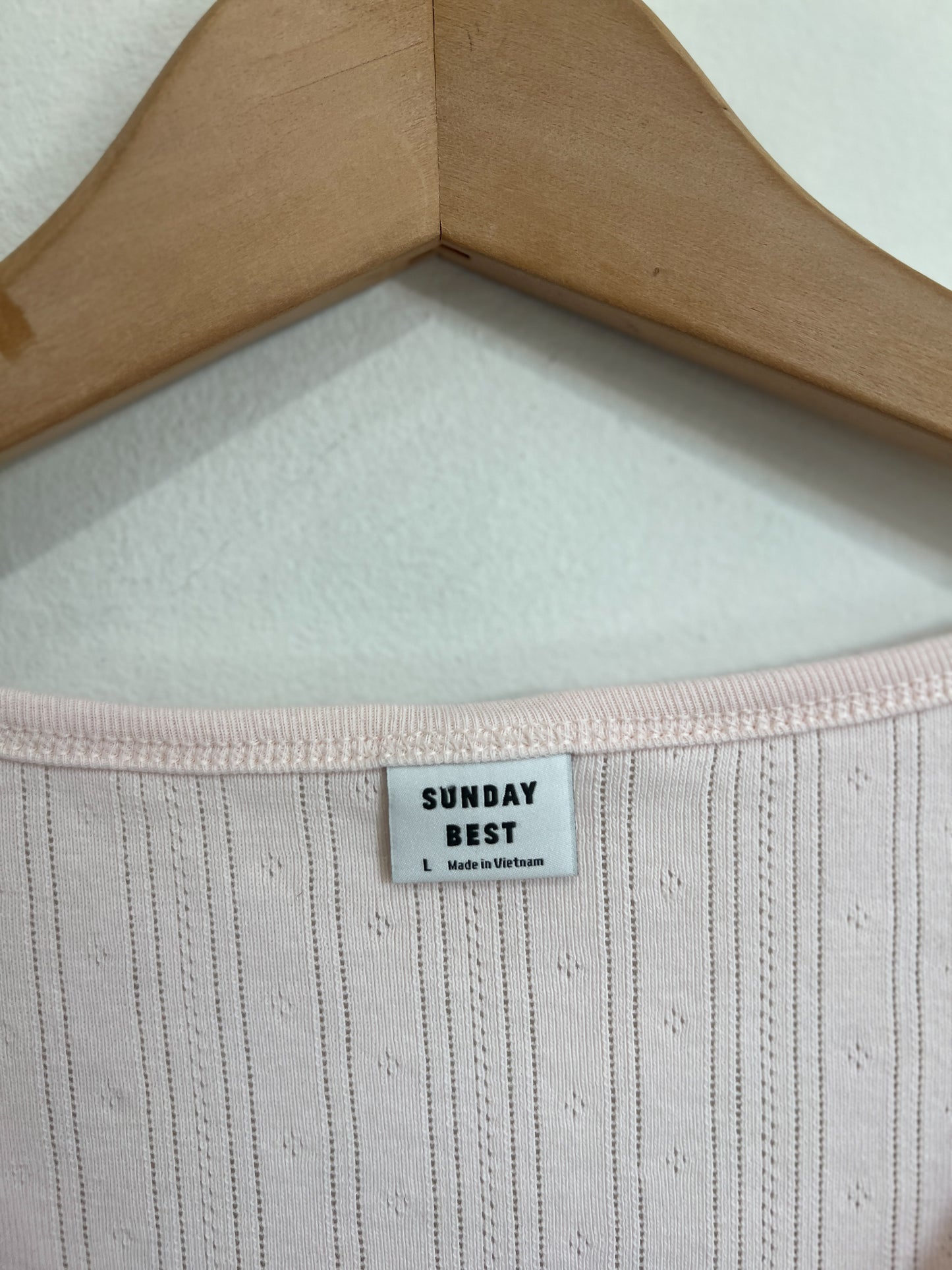 Sunday Best Cropped Tee in Light Pink (Size L)