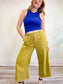 Back Beat Rags Slow Fashion Wide Leg Cropped Pants in Green (Size XL)