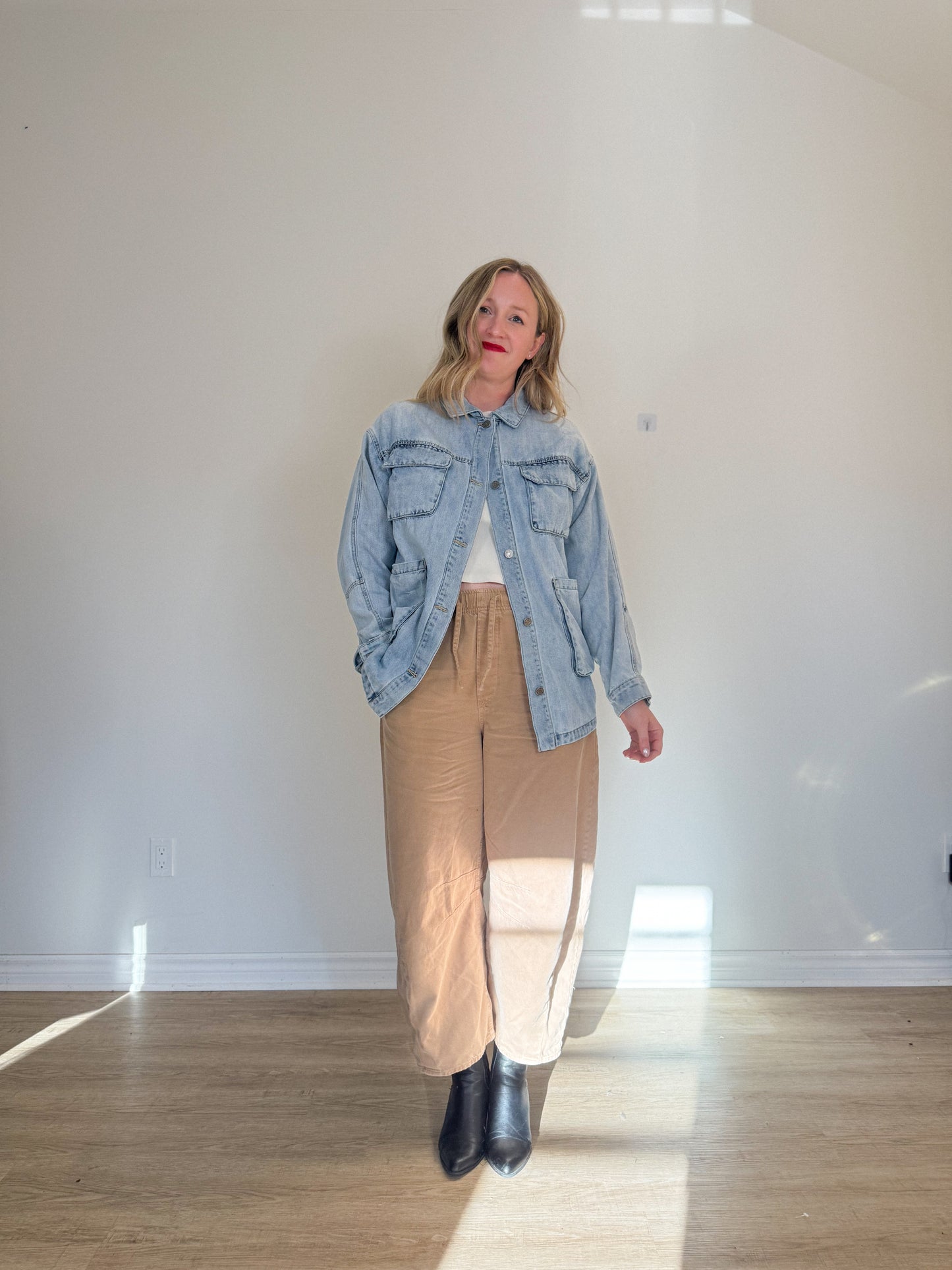 AFRM Light Wash Denim Jacket (Size M/L)