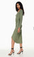 Wilfred "Saturn Longsleeve Midi Dress in Sage Green" (Size L)