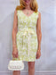 Sweet Chemise Green Floral Dress with Satin Belt (Size S)