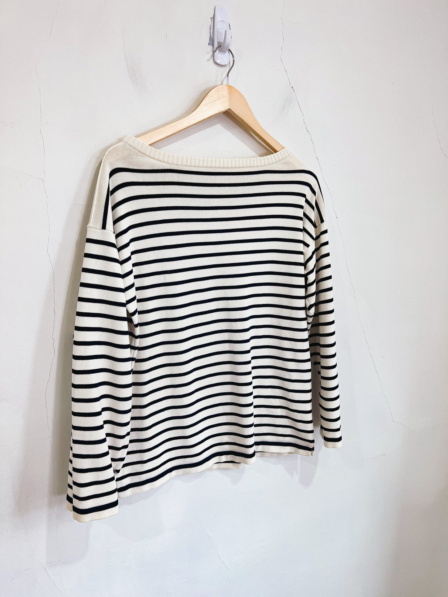 Andersen-Andersen "Boatsman Sweater in Navy/Cream Stripe (Size S/M)