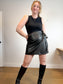 Never Fully Dressed "Black Vegan Leather Mini Jaspre Skirt" (Size 12)