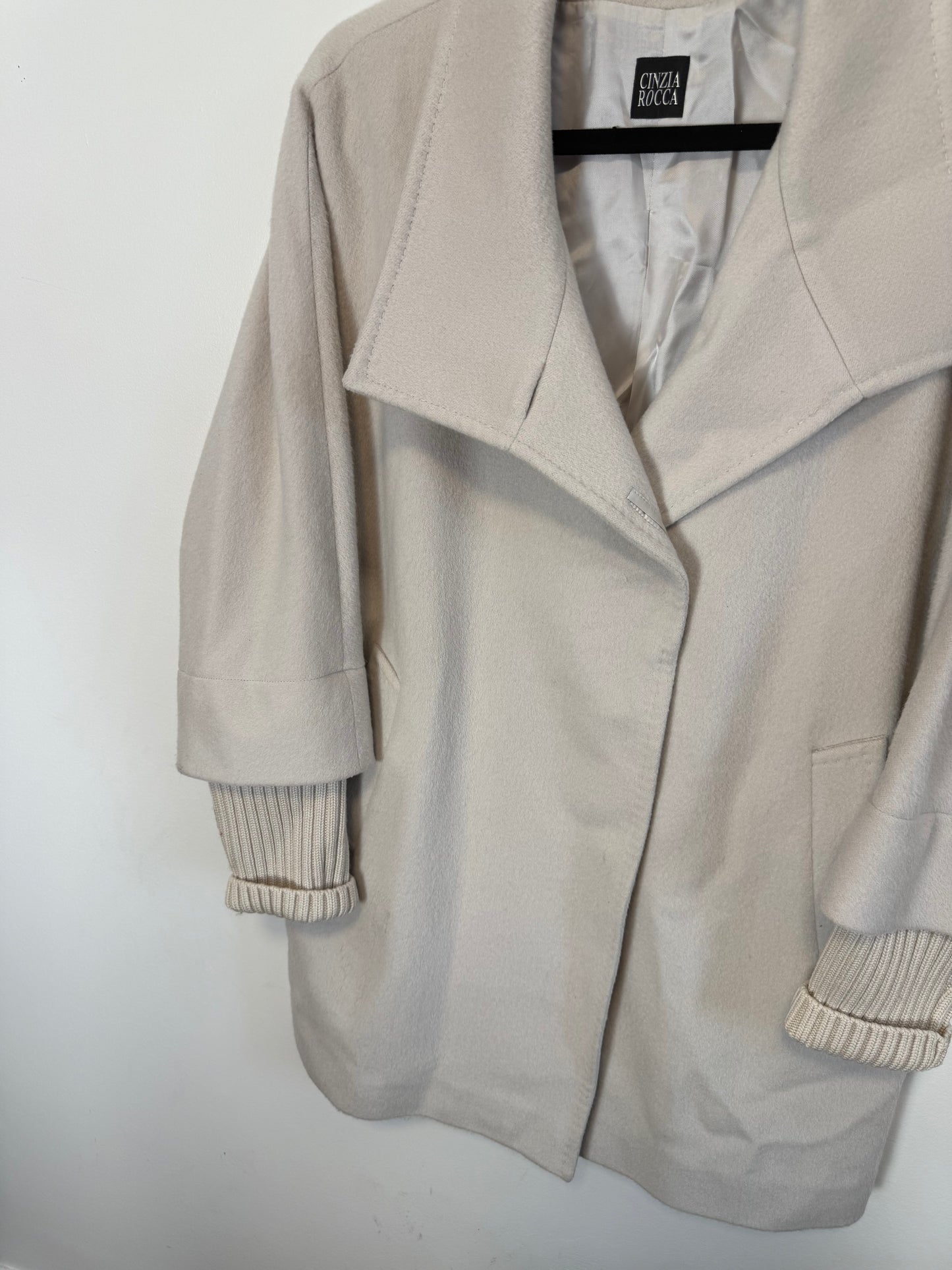 CINZIA ROCCA Designer Wool Peacoat in Grey (Size M/L)