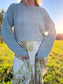 L'ENVERS Sustainable Knitwear "Organic Cotton Cropped Sweater in Mint Green" (Size L)