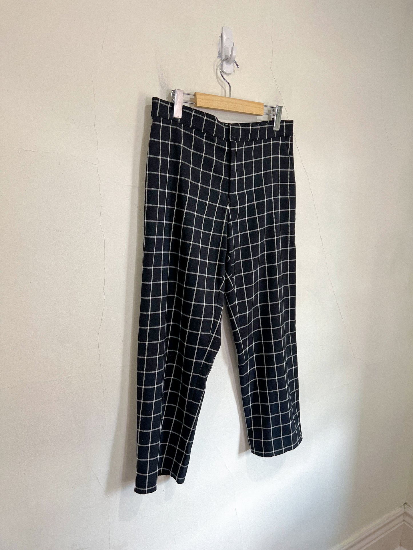 Robert Rodriguez Windowpane Trouser in Black/White (Size S/M)