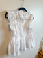 dRA Los Angeles White Eyelet Ruffled Blouse (Size S)