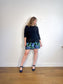 Autumn Cashmere Sweater in Black with Lace Trim (Size L)