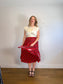 Jason Wu "Cola Bottle-Print Pleated Skirt in Red" (Size M/L)