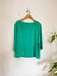 Ann Taylor 3/4 Sleeve Pleated Blouse in Emerald Green (Size L)