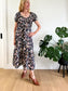 Ralph Lauren "Floral Cotton Voile Puff-Sleeve Dress" in Navy  (Size S)