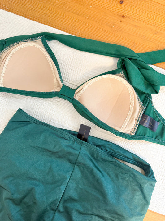 Esther Williams Emerald Green Retro Two Piece Bikini (Size L)
