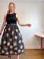 Gudrun Sjoden Floral Cotton Midi Skirt (Size L)