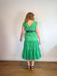 Charlie Paige Print Midi Dress in Green (Size M)