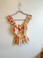 dRA Los Angeles Linen Ruffled Tank in Floral/Tucan Print (Size S)