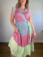 Tanya Taylor "Jazzie Multi-Colour Pastel Wrap Dress" (Size L/XL)