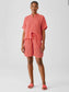Eileen Fisher "Puckered Organic Linen Shorts in Punk Gingham" (Size M)