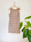 Vintage Check Print Shift Dress (Size M)