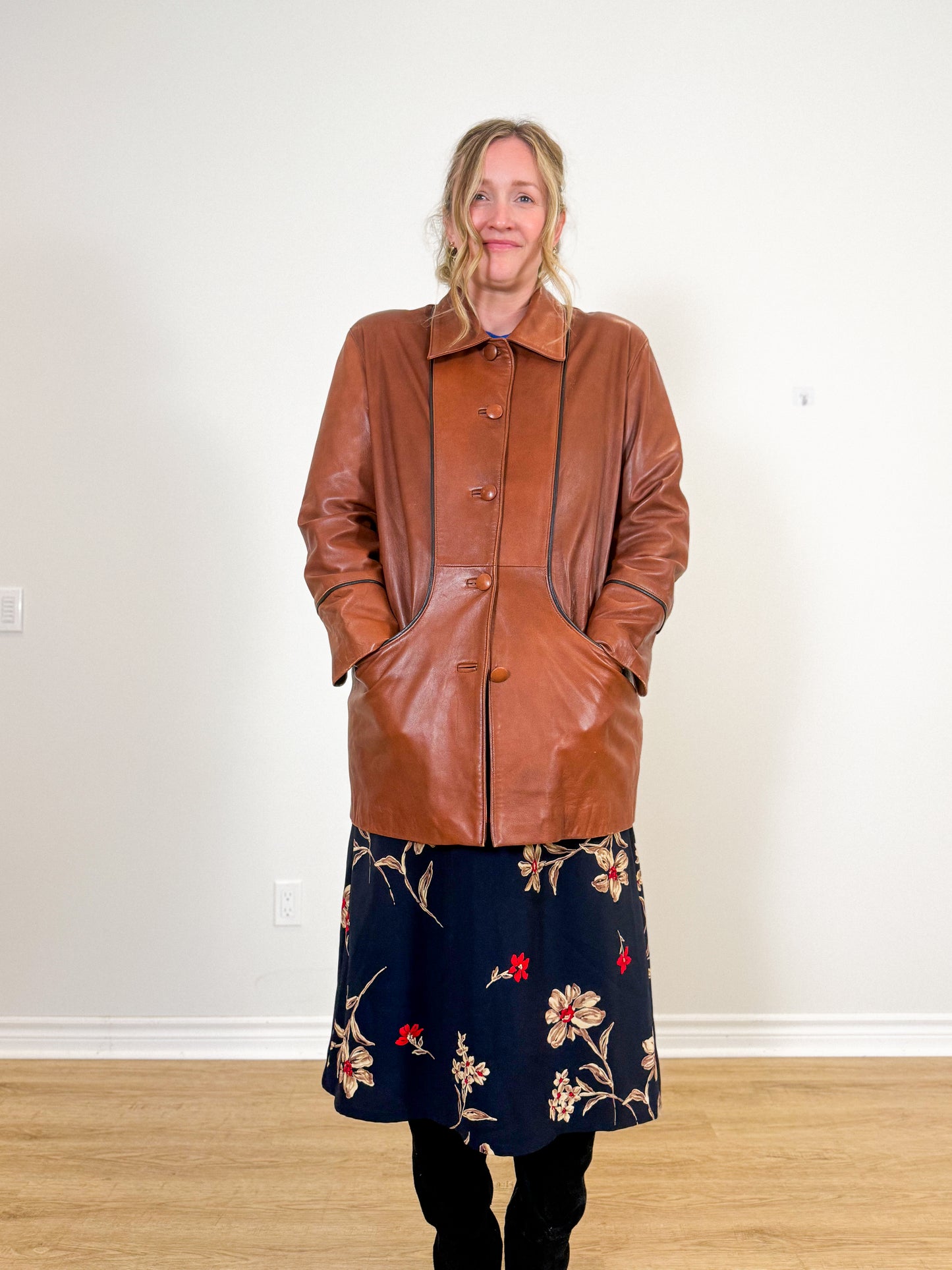 Vintage Bertanni Leather Jacket in Brown (Size L)