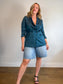 Ever New Satin Blazer in Teal (Size M/L)