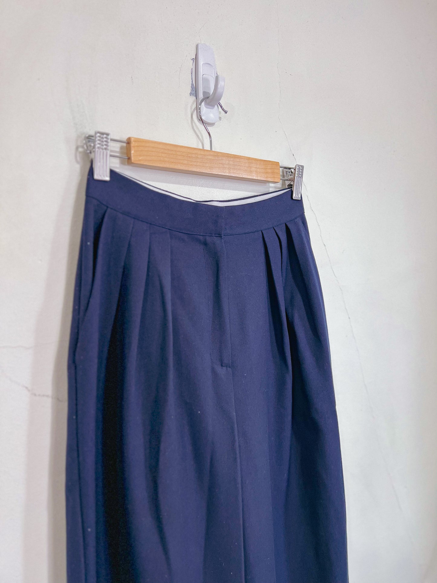 Oak + Fort Wide Leg Trousers in Navy (Size S)