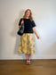 Vintage Liz Linen Floral Midi Skirt (Size L)