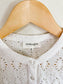 Thought Eyelet Ruffle Long Sleeve Top in White (Size 10)