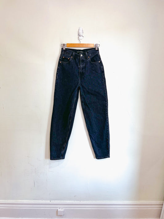 Denim Forum "The Gia High Rise Carrot Jeans in Black Denim" (Size 24)