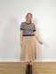 Vintage Leather Midi Skirt in Beige SOLD AS IS (Size XL)