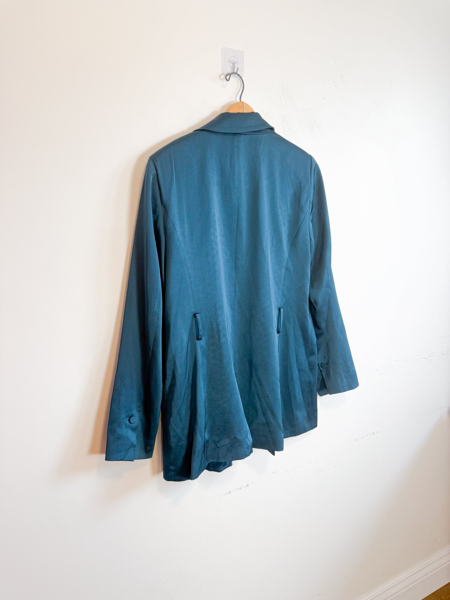 Ever New Satin Blazer in Teal (Size M/L)