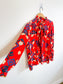 Vintage France Silk Blend Patterned Blouse (Size L/XL)