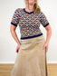 Christian Siriano Knit Sweater Tee in Geometric Print (Size S/M)