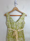 Sweet Chemise Green Floral Dress with Satin Belt (Size S)