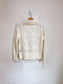 Alpha Studio Crochet Woven Turtleneck Sweater in Cream  SOLD AS IS (Size S)