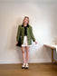 Vintage Green Tweed Skirt Suit (Size L)