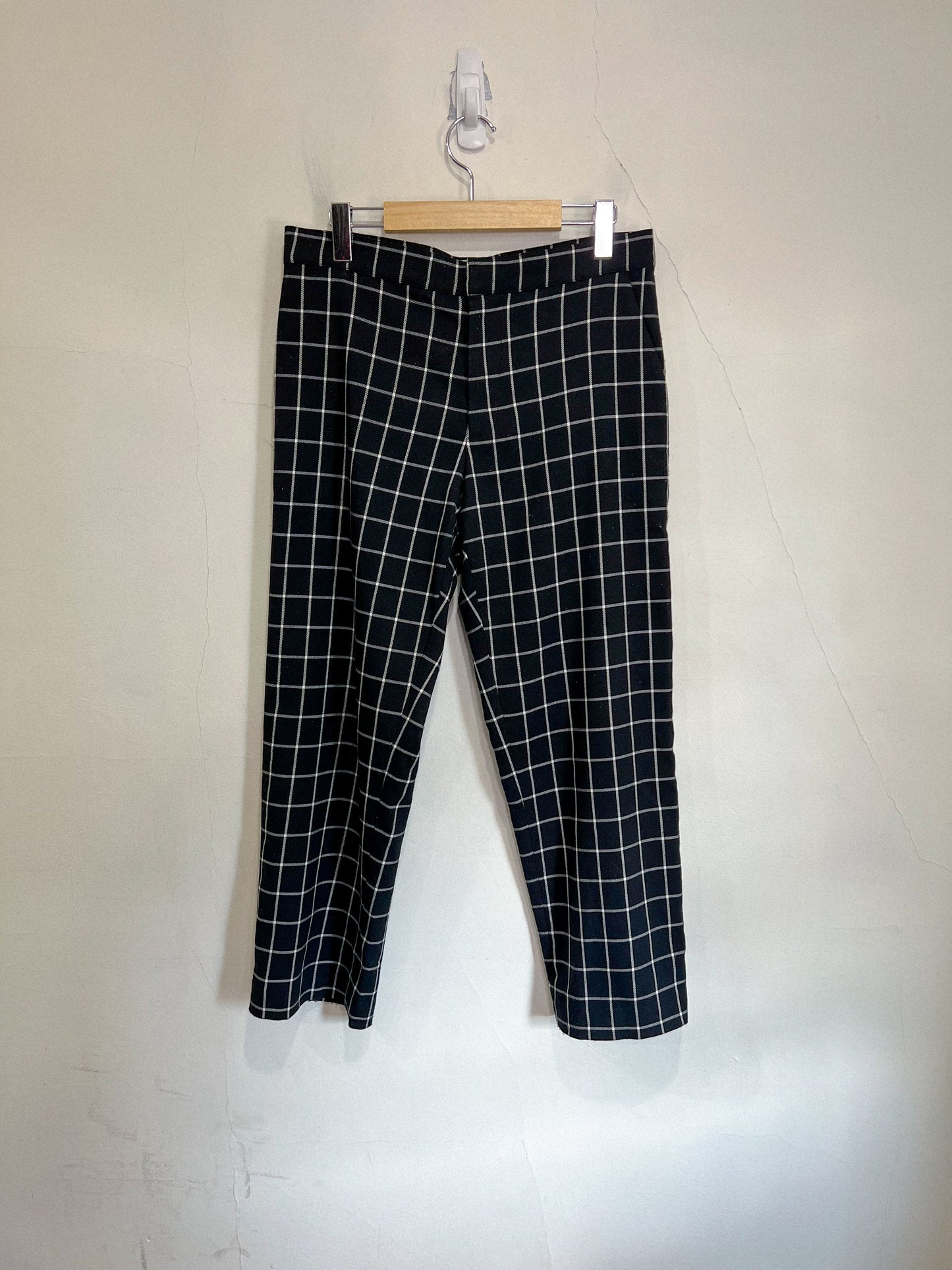 Robert Rodriguez Windowpane Trouser in Black/White (Size S/M)