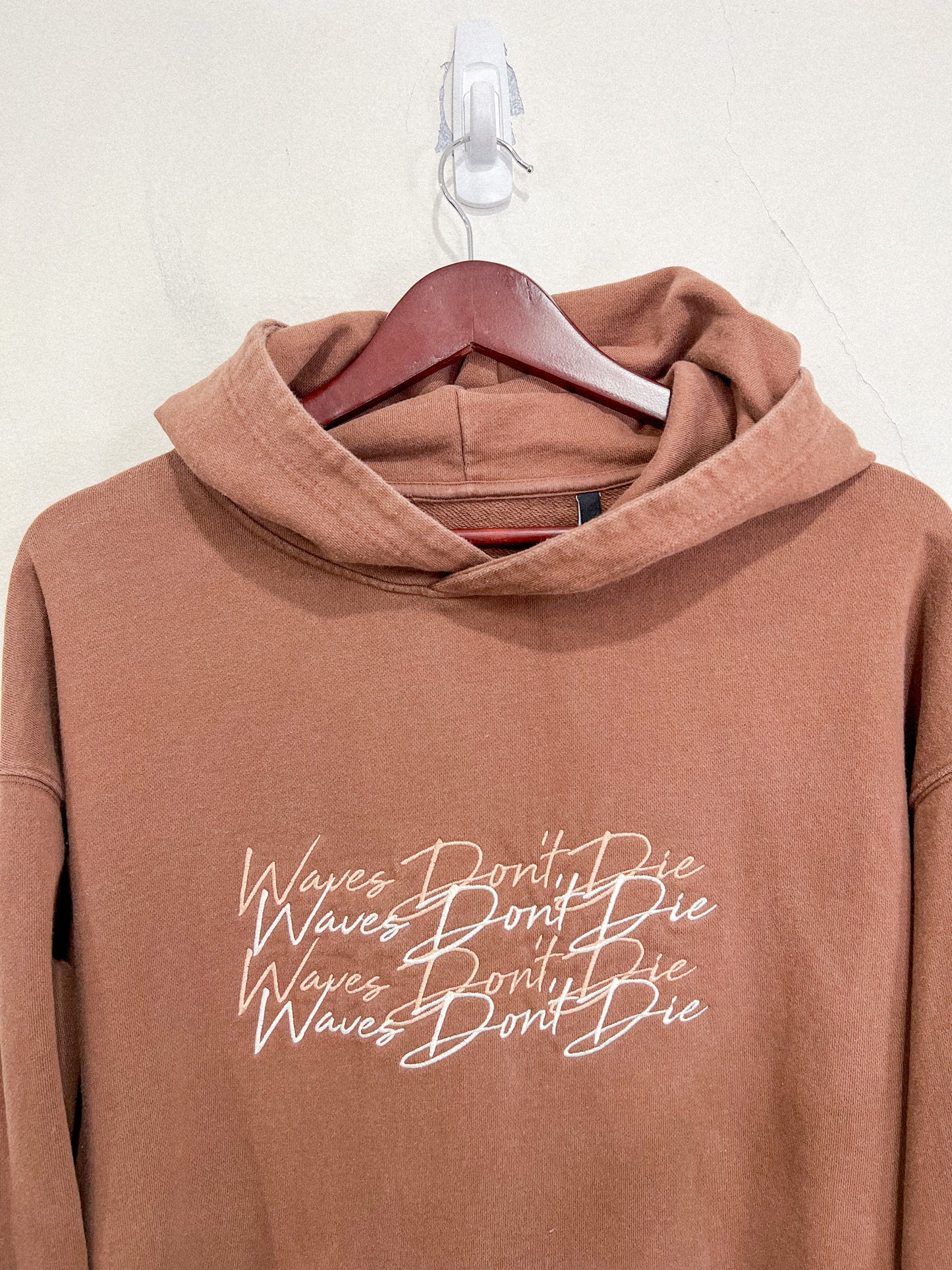 AWAV "Waves Don't Die" Brown Hoodie (Size L)