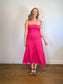 NICHOLAS THE LABEL "Halia Shirred Ramie Dress in Pink" (Size S/M)