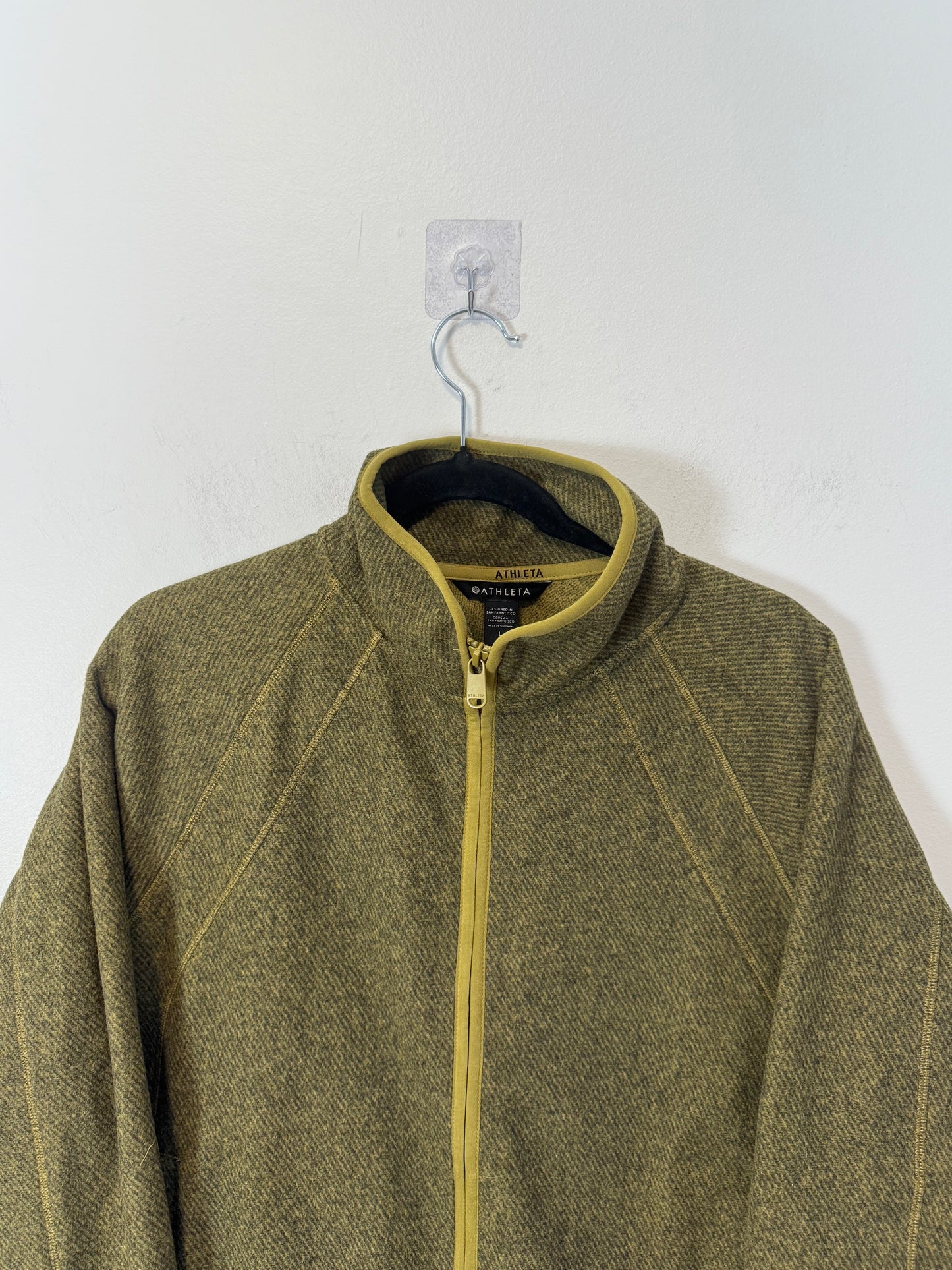 Athleta "Stroll Fleece Full Zip Jacket in Tapestry Gold" (Size L)