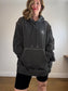 HELMUT LANG Designer Logo Hoodie Sweatshirt in Grey (Size XXL)