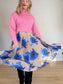 Paul Smith "Pleated Skirt in Blue/Taupe Floral" (Size S)