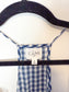 CAMI NYC "Racer Charmeuse Silk Camisole in Blue/White Check" (Size S)