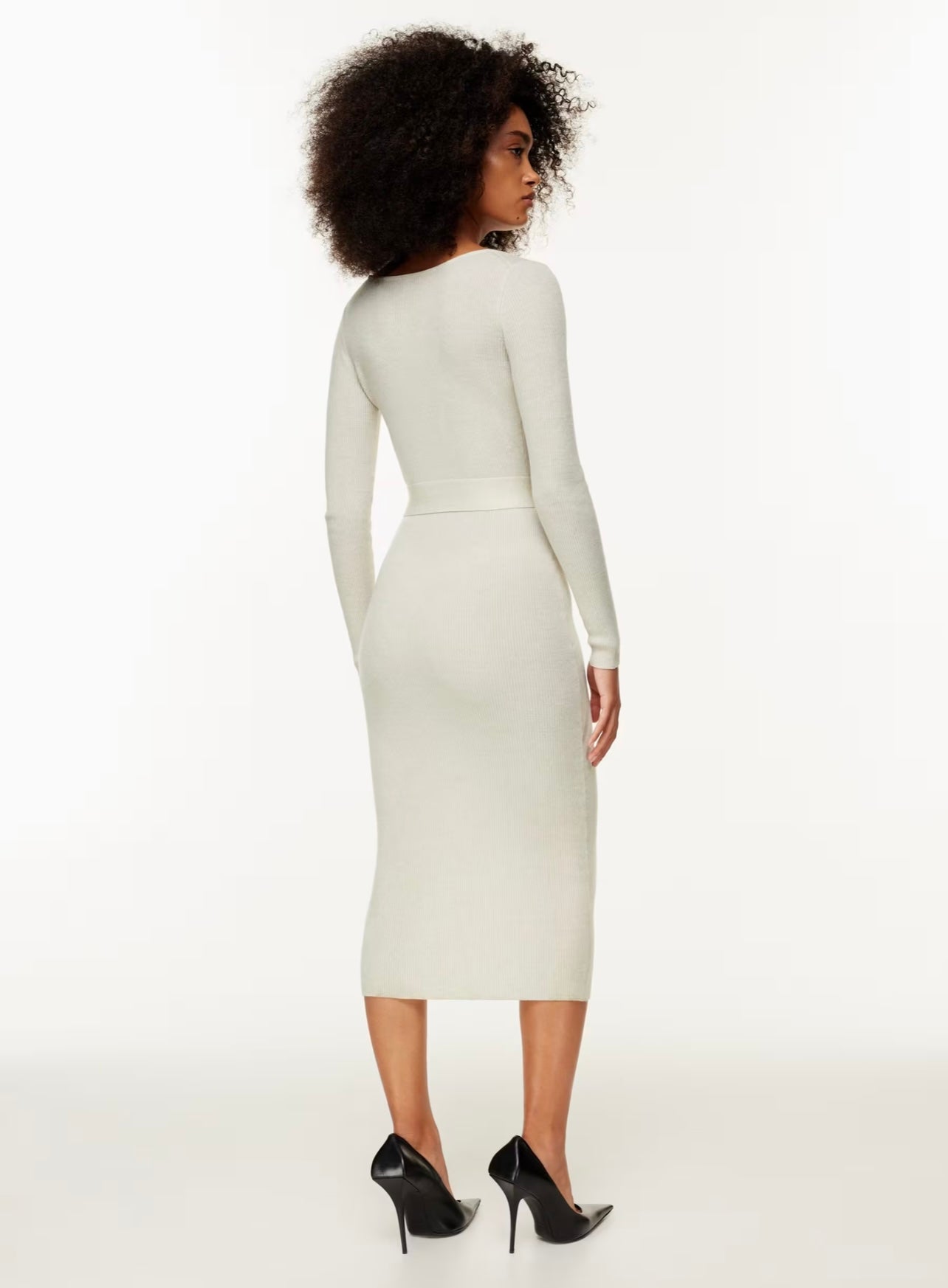 The Group Babaton Merino Wool "Henley Sweater Dress" in Heather Birch (Size M)