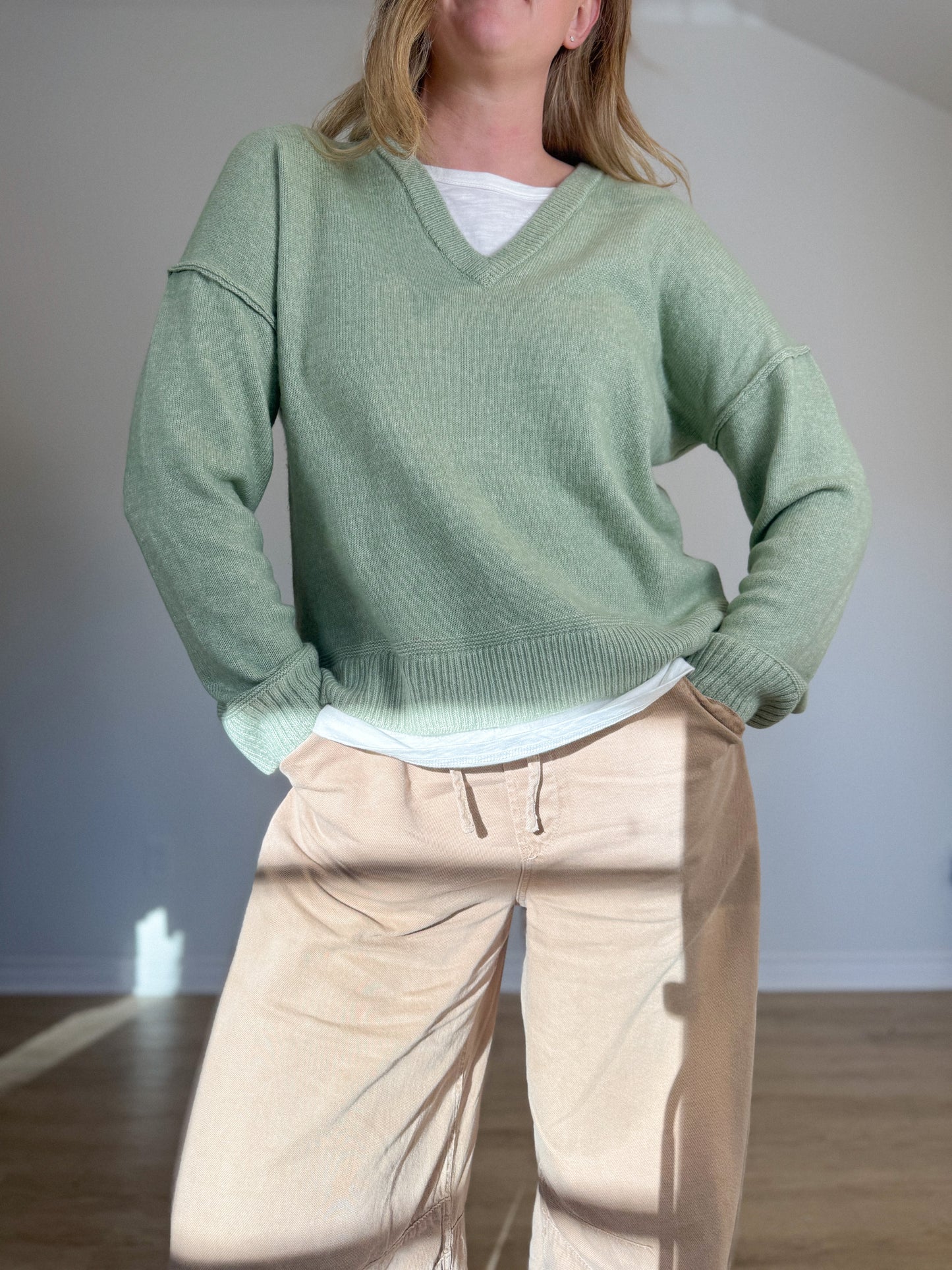 Anthropologie Design History Layered V-Neck Sweater (Size L)