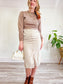 Vintage Khaki Midi Skirt (Size M/L)