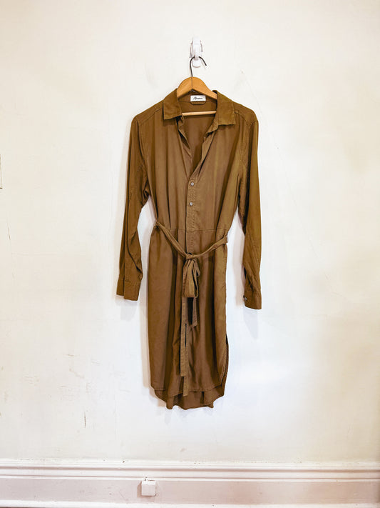 Rowan Slow Fashion "Anna Shirt Dress" in Brown (Size M)